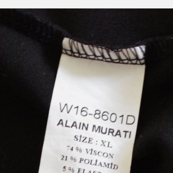 ALAIN MURATI France Black Sleeveless Tunic Asymmetrical Sleeveless Zip Vest M - Picture 3 of 5